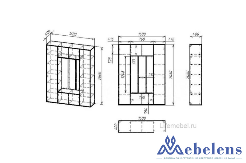 Прихожая в современном стиле Мебелайн 17 венге / дуб молочный